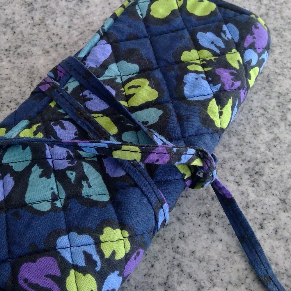 Esquire Blue Floral Travel Wrap Tie Jewelry Organizer and Keeper